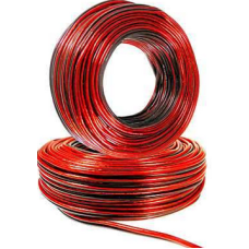 Rollo 100 metros cable paralelo de audio bicolor (Rojo Negro) 2x1mm